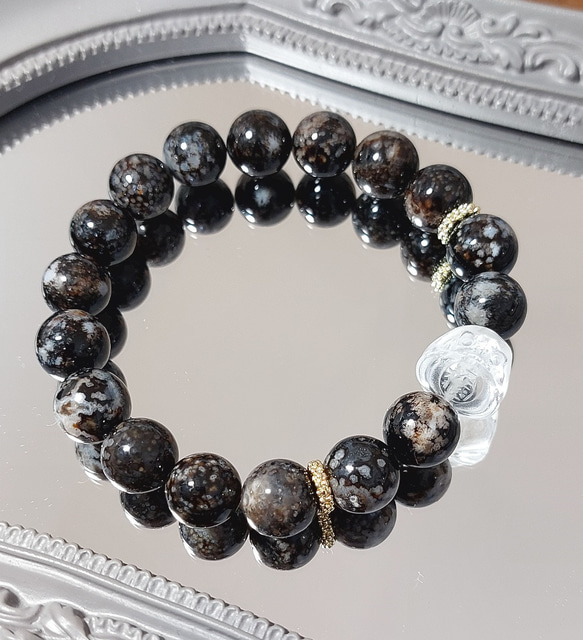 夜桜瑪瑙と水晶だるまのブレスレット ブレスレット PENDENS 通販