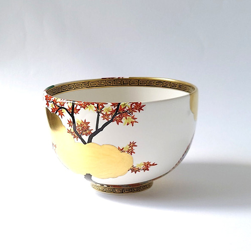 神々しくも美しい光源氏の舞い姿 源氏物語 紅葉賀 抹茶碗 陶器 茶碗