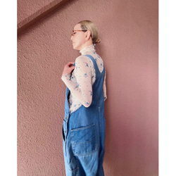 RATA❤️M＆L❤️型崩れしにくい高収縮のメローシアートップス❤️アンティークフラワー❤️レトロアイボリー❤️古着にも 5枚目の画像