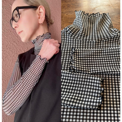 RATA❤️M＆L❤️型崩れしにくい高収縮のメローシアートップス❤️アンティークフラワー❤️レトロアイボリー❤️古着にも 18枚目の画像