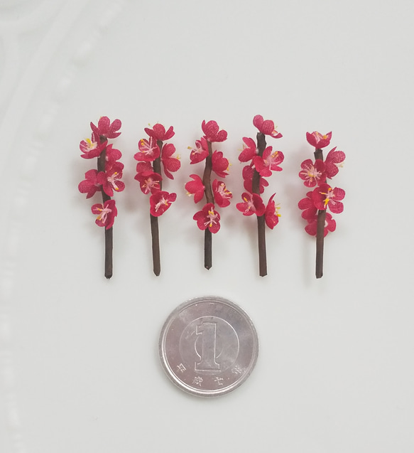 ミニ布花♡梅の花♡1円サイズシリーズ♡素材 その他素材 Rie♪hana