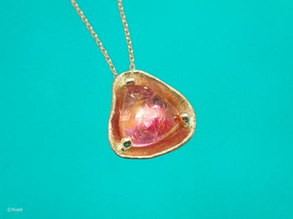 【1点物】包み ペンダント〔K10 トルマリン〕 6枚目の画像