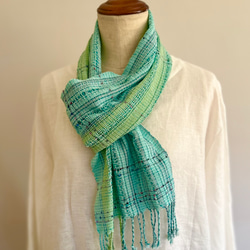 羊毛フェルト・手染めシルクのオーガンジーストール ストール hiro