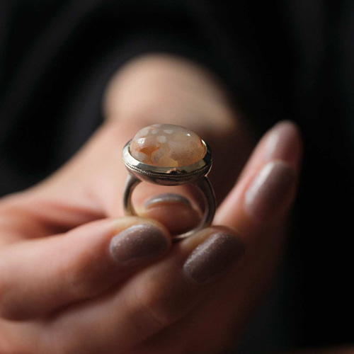 桜瑪瑙（サクラメノウ）のシルバーリング (Silver950/天然石/指輪