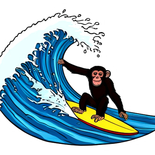 ドライ Tシャツ チンパンジー サーフィン アニマル グッズ surfing