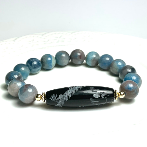 専用ページ】希少 北海道産神居古潭石の龍玉持ち五爪龍神天珠とトロイ