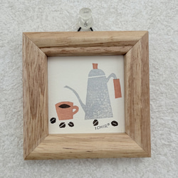 小さな木版画：コーヒーポット 1枚目の画像
