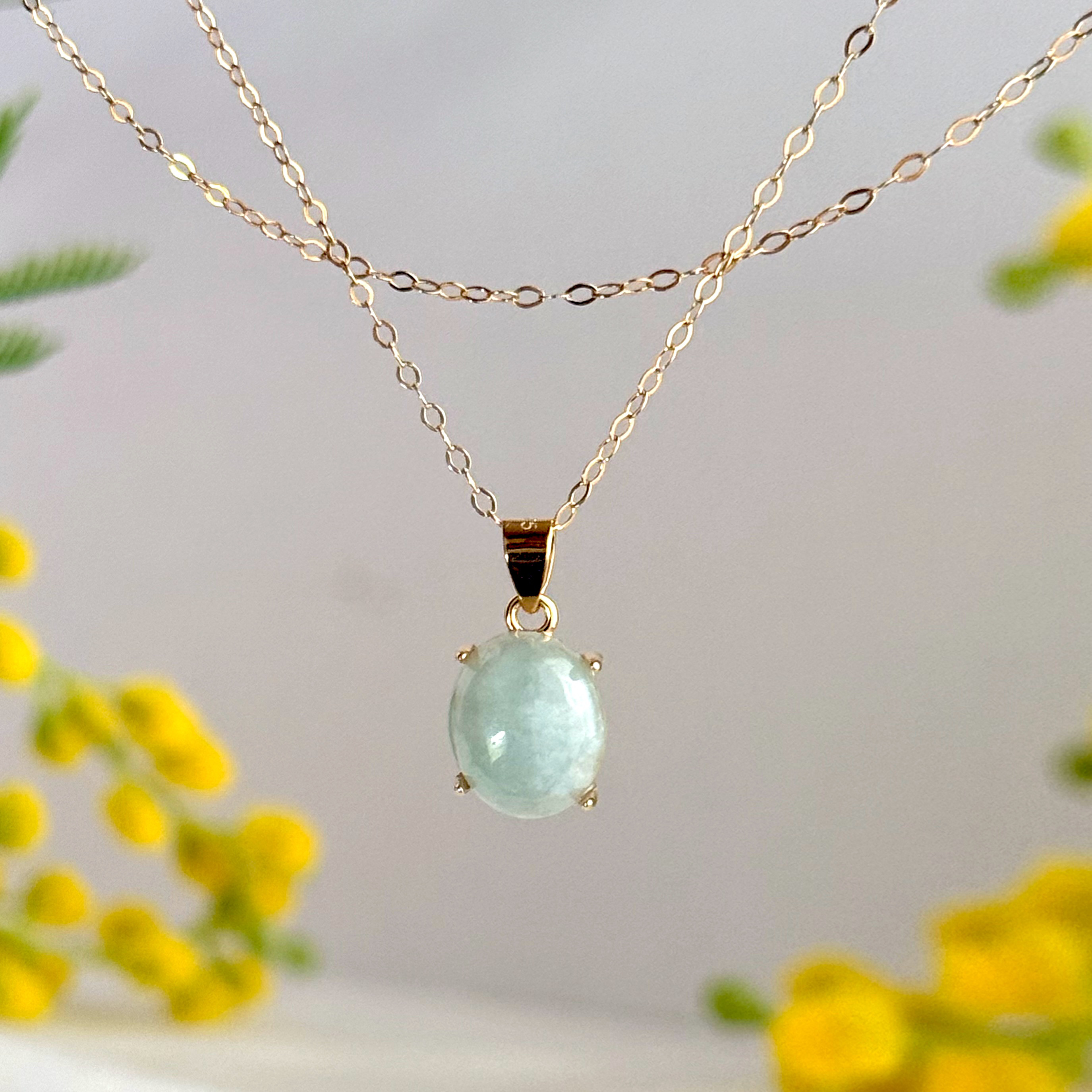 《春の福袋》選べる長さ✶翡翠✶ネックレスセット✶5月の誕生石✶14kgf サージカルステンレス シルバー925