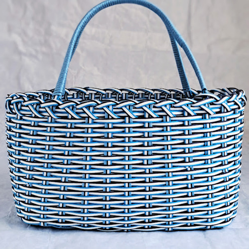 クラフトバンド】ブルーミックス（縦横） かごバッグ ＃018 かごバッグ