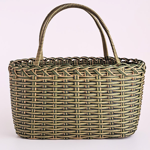 ゆーみんページ　エコクラフト　クラフトバンド　かご Make a chic patterned basket bag with a craft band [Suitable