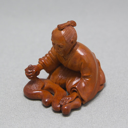 根付】心磨 ・心を磨く/ しんま（※注意書きあり！御蔵島産 黄楊材 使用