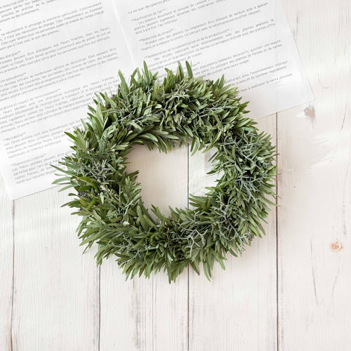 おしゃれなグリーンリース アカシアブルーブッシュのナチュラルリース