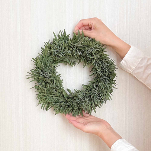 おしゃれなグリーンリース アカシアブルーブッシュのナチュラルリース