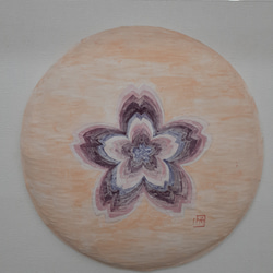 ブルーロータス 青い蓮 画家 小楠アキコ作品 額装サイズ20×20cm 絵画