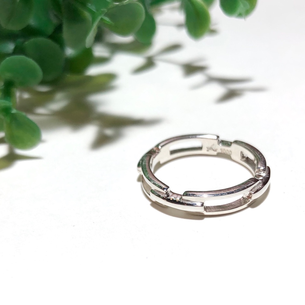 サイズ入荷！純銀製＊チェーン風デザインリング