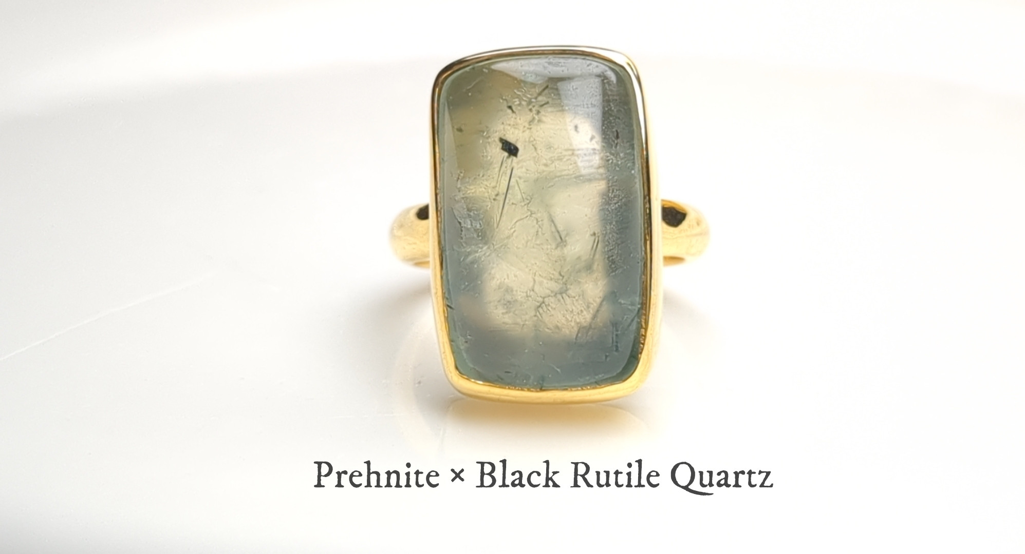 最新作★『プレナイト×ブラックルチル』の世界でひとつの天然石リング
