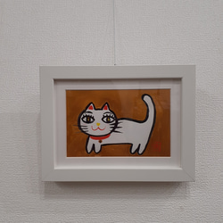 ブルーロータス 青い蓮 画家 小楠アキコ作品 額装サイズ20×20cm