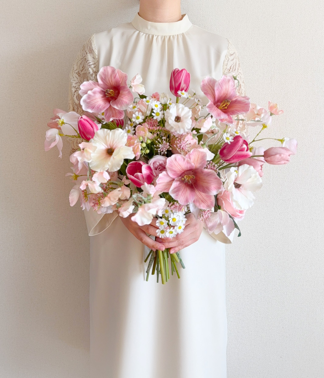 【チューリップブーケ】ピンクブーケ　春ブーケ　ウェディングブーケ