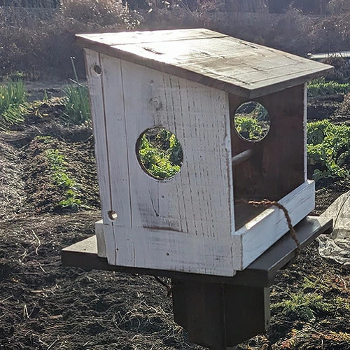 エイジングアンティーク調 ダメージ加工 バードフィーダー用杭&天板