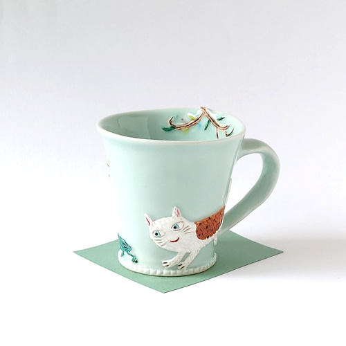 猫とカエルの陶磁器ボックス 猫とカエルの陶磁器ボックス