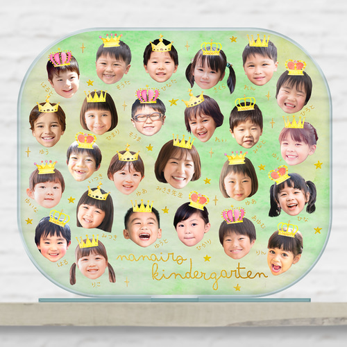 卒園記念 顔写真 アクリルスタンド 卒園記念品 写真入り （Crown・L