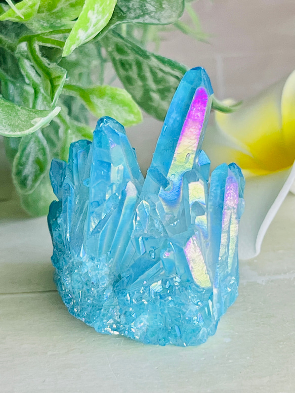 潜在意識を引き出す✨ スカイブルー オーラ水晶 クリスタル クラスター
