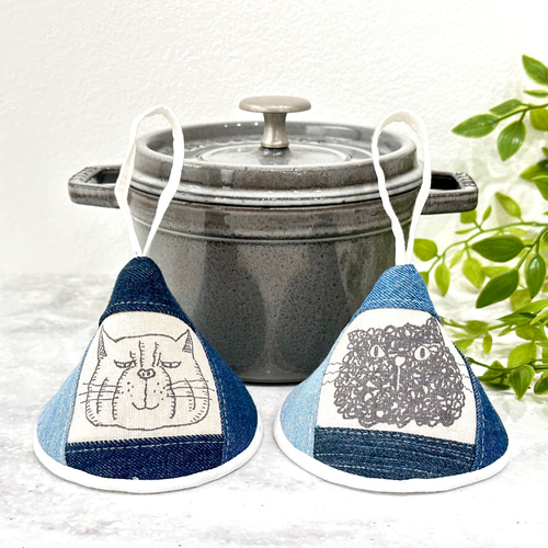 三角鍋つかみ☆staub ストウブ ホーロー鍋☆ミトン 鍋つかみ 鍋