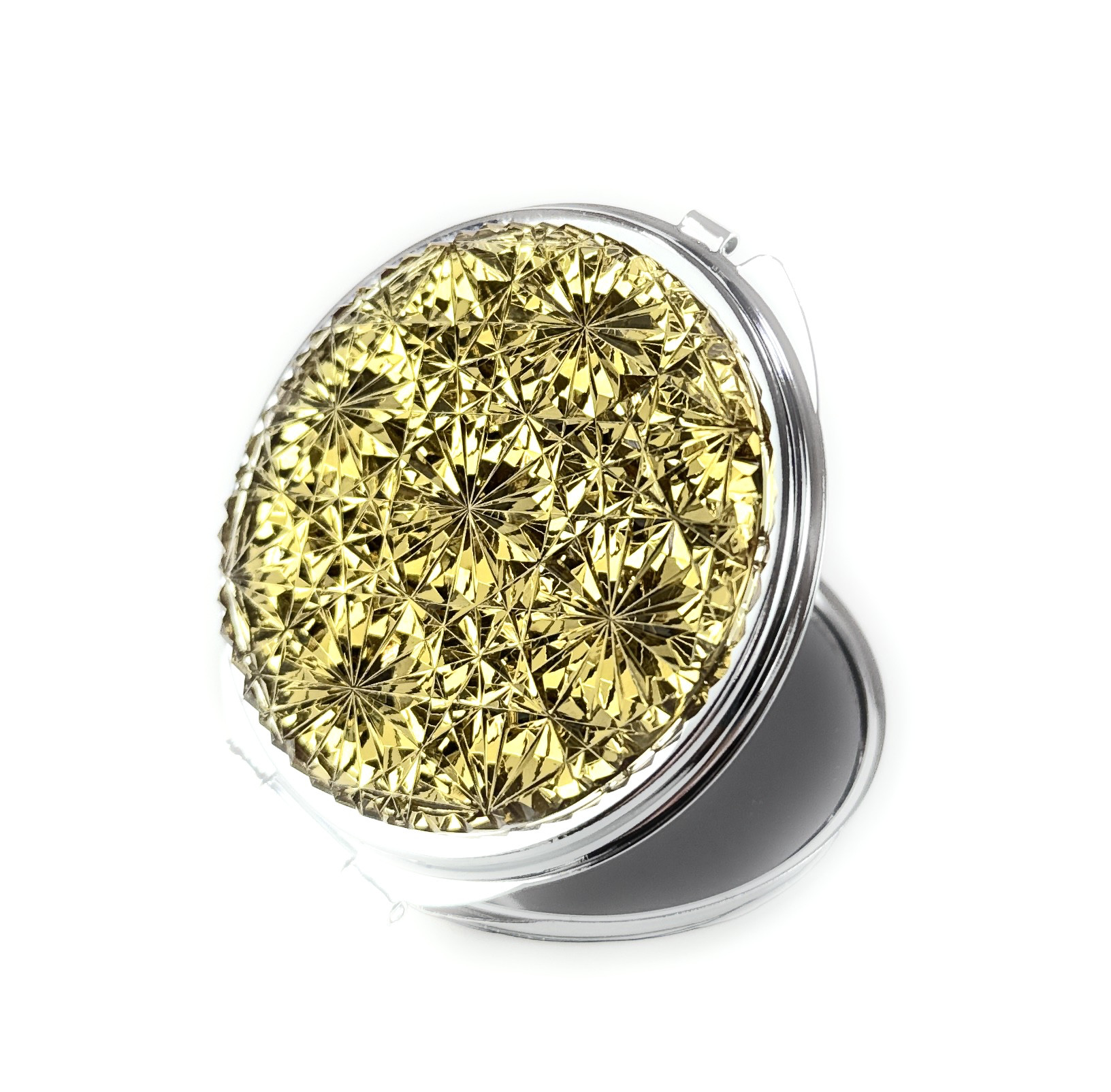 東京切子コンパクトミラー 星姫　 Silver　ダークシトリン