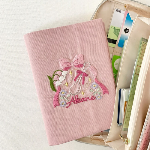 NEW!!【刺繍・裁縫キット】母子手帳カバー＊銀のスプーン＊ 母子手帳
