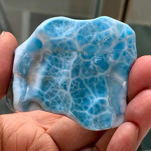 天然無処理 ラリマー ルース 原石 54.7g クリスマスツリー 天然石屋  