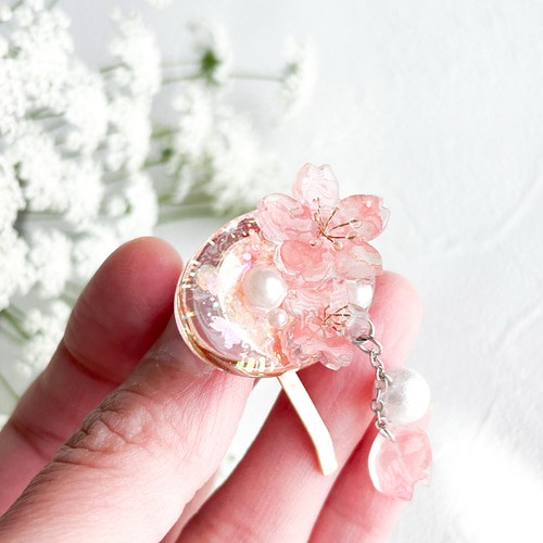 花びら舞う桜ポニーフック 母の日 ギフト キッズアクセサリー