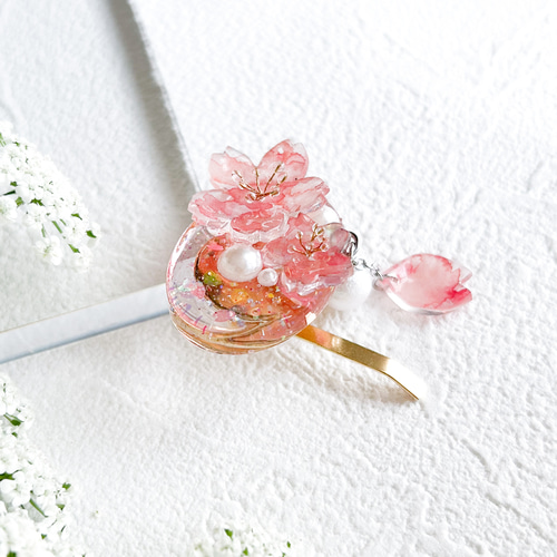 花びら舞う桜ポニーフック 母の日 ギフト キッズアクセサリー