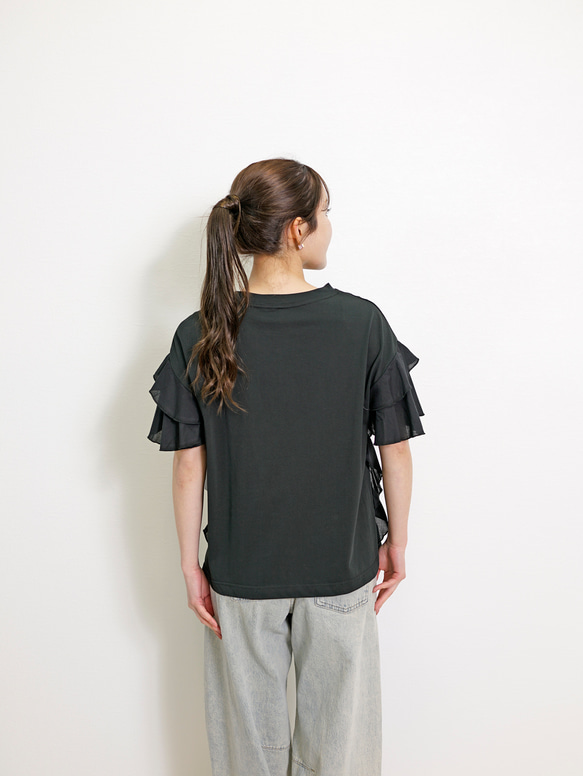 【新作】サイドフリル メッセージプリント TC カットソー 14枚目の画像