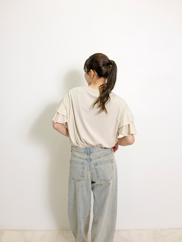 【新作】サイドフリル メッセージプリント TC カットソー 10枚目の画像