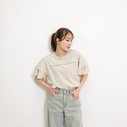 【新作】サイドフリル メッセージプリント TC カットソー 8枚目の画像