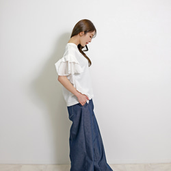 【新作】サイドフリル メッセージプリント TC カットソー 5枚目の画像