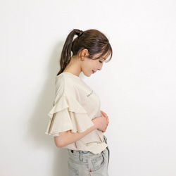 【新作】サイドフリル メッセージプリント TC カットソー 11枚目の画像