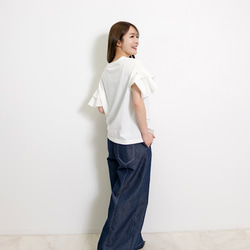 【新作】サイドフリル メッセージプリント TC カットソー 4枚目の画像