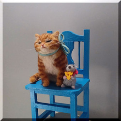 羊毛フェルト 猫 仲良し茶トラ猫さんとサバ白猫さん 茶トラ サバ 羊毛フェルト 猫 仲良し茶トラ猫さんとサバ白猫さん 茶トラ サバ