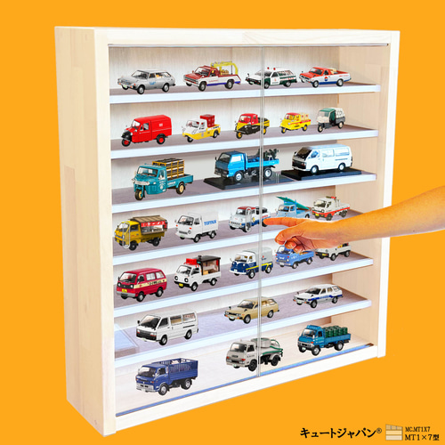 ☆値下げ☆1/43スケール台座付きミニカー収納ケース7段 アクリル障子