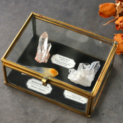 ミニチュア鉱物標本セット マニカランクォーツ クォーツ マンゴークォーツ 天然石 ミニチュア鉱物標本セット マニカランクォーツ クォーツ