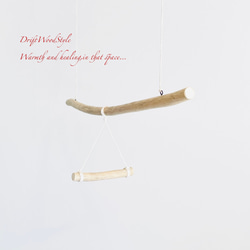 流木止まり木  シンプルな天然流木の小鳥の止まり木 吊り下げタイプ インコ 鳥 ブランコ 自然木 N49 7枚目の画像