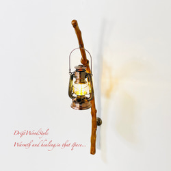 流木インテリア ランプや小物を飾れる天然流木の壁掛けスタンド ランタン 置物 北欧 照明 自然 N19 4枚目の画像