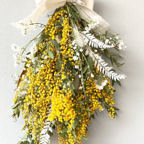 ミモザのスワッグ ドライフラワー スワッグ Cocoflower 通販 19093355