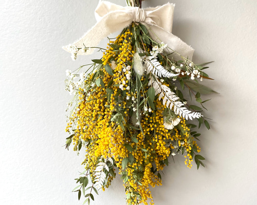 専用＊ミモザ＆ベルガムナッツ　ドライフラワースワッグ 専用＊ベルガムナッツ&グリーン ドライフラワースワッグ 専用＊ミモザ