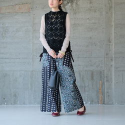 冬日→春日氣息，鏤空蕾絲點綴♡ 手工編織棉質鉤針背心（25s-04）黑色 ver.2 第13張的照片