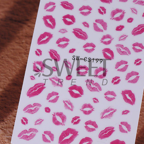 NT946♡ネイルシール/唇 口 リップ ピンク キスマーク バレンタイン