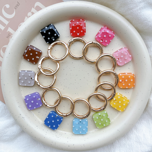 dots square 】 全12色 水玉 ドット 四角 正方形 名入れ 名前