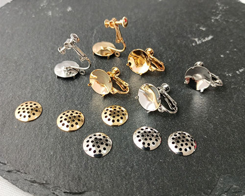 2個】【12mm】14kgp イヤリングシャワー シャワー台 ビーズ刺繍