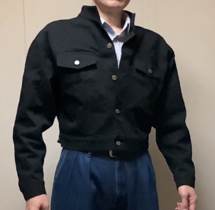 5センチショート丈のGジャン（メンズスペンサーデニムジャケット）